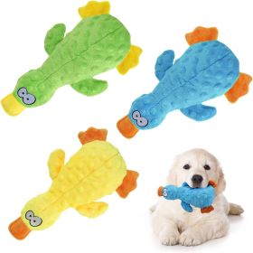 3Pcs Duck-Shaped Dog Plush Toy With Squeaky Ball