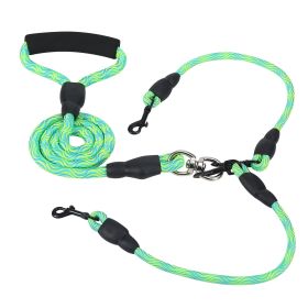 Double Leash No-Tangle Walking Leash w/ Swivel Coupler Padded Handle