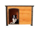 Dog Kennel for Winter with Raised Feet for Large Dogs (Gold red and black) 44.5"*26.4"*27.8"(M)