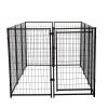 10-Panel Heavy Duty Metal Dog Kennel 82.7"L x 55.1"W x 45.3"H, Black