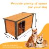 Dog Kennel for Winter with Raised Feet for Large Dogs (Gold red and black) 44.5"*26.4"*27.8"(M)