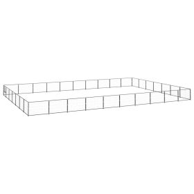 Dog Kennel Black 753.5 ftÂ² Steel