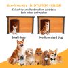 Dog Kennel for Winter with Raised Feet for Large Dogs (Gold red and black) 44.5"*26.4"*27.8"(M)