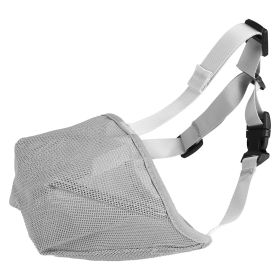 Muzzle Mask with Breathable Adjustable Strap (Option: Grey_XL)