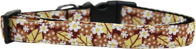 Autumn Leaves Nylon Ribbon Dog Collar