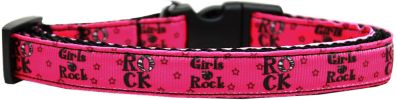 Girls Rock Nylon Ribbon Dog Collar