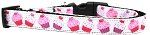 Pink and Purple Cupcakes Nylon Ribbon Dog Collar