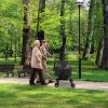 Foldable 4 Wheels Pet Stroller with Removable Liner Storage Basket