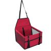 Dog Booster Car Seat Foldable Travel Carrier w/ Clip-on Safety Leash