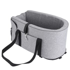 Console Pet Car Seat with Storage Pockets (Option: Silver)