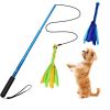 Extendable Dog Flirt Pole with Lure 10.23-26.77in with 2 Replaceable Interactive Tail Toys