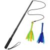 Extendable Dog Flirt Pole with Lure 10.23-26.77in with 2 Replaceable Interactive Tail Toys