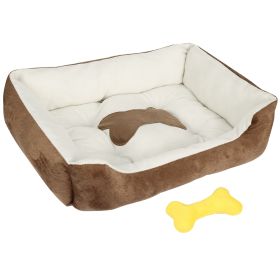Soft Dog Bed Nest Cushion Mat For S/M Dog (Option: Brown_S)