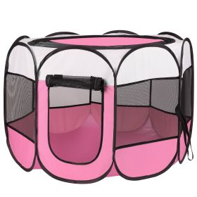 Portable Foldable Pet Tent (Option: L_Pink)
