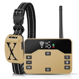 2 In 1 Wireless Electric Dog Fence Shock Boundary Containment System (Option: Gold_1Collar)