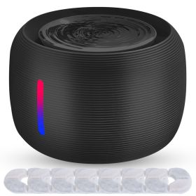 2.5L 84.54OZ Pet Water Fountain with LED Lights (Option: Black)