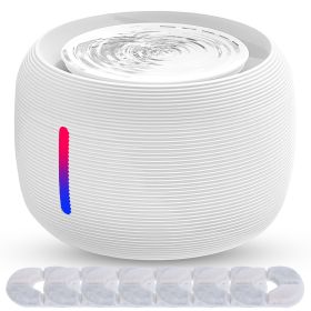 2.5L 84.54OZ Pet Water Fountain with LED Lights (Option: White)