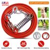 29.5FT Dog Tie Cable with Durable Spring 360° Rotatable Clips PVC Case