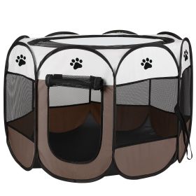 Portable Foldable Pet Tent (Option: L_Coffee)