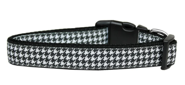 Black Houndstooth Nylon Dog Leash (Color/Size: 4 Foot)