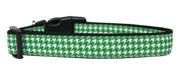 Emerald Green Houndstooth Nylon Dog Leash (Color/Size: 4 Foot)