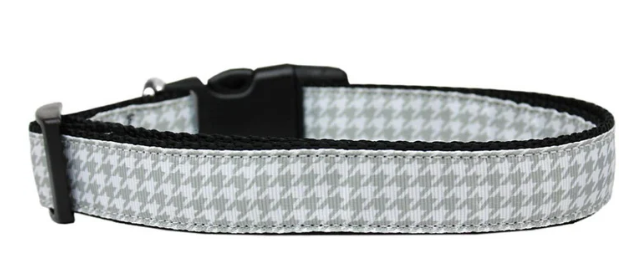 Grey Houndstooth Nylon Dog Leash (Color/Size: 4 Foot)