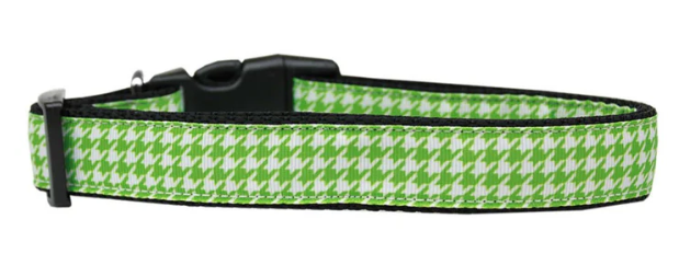 Lime Green Houndstooth Nylon Dog Leash (Color/Size: 4 Foot)