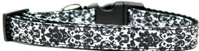 Fancy Black and White Nylon Ribbon Dog Collar