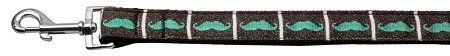 Aqua Moustaches Ribbon Pet Leash