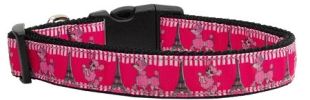 Poodles in Paris Nylon Dog Collar