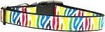 Zebra Rainbow Nylon Dog Collar (Color/Size: Medium Narrow)