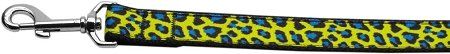 Blue and Yellow Leopard Nylon Dog Leash