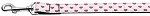 White and Red Dotty Hearts Nylon Dog Leash