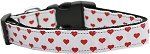 White and Red Dotty Hearts Nylon Dog Collar