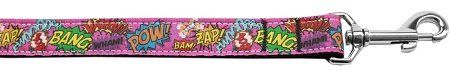 Superhero Sound Effects Pink Nylon Dog Leash