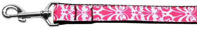Damask Bright Pink Nylon Dog Leash