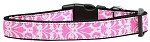 Damask Light Pink Nylon Dog Collar