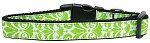 Damask Lime Green Nylon Dog Collar