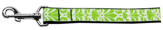 Damask Lime Green Nylon Dog Leash