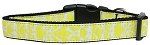 Damask Yellow Nylon Dog Collar (Color/Size: Medium Narrow)