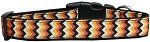 Pumpkin Chevrons Nylon Dog Collar (Color/Size: Large)