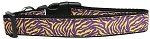 Purple and Yellow Tiger Stripes Nylon Dog Collar (Color/Size: Large)