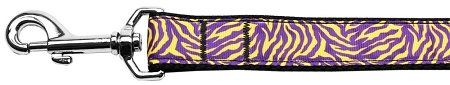 Purple and Yellow Tiger Stripes Nylon Dog Leash