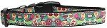 Turquoise Paisley Nylon Dog Collar (Color/Size: Large)