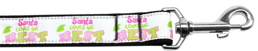 Santa Loves Me Best Nylon Dog Leash