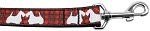 Red Plaid Scottie Pups Nylon Dog Leash (Color/Size: 4Ft)
