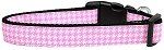 Pink Houndstooth Nylon Dog Collar (Color/Size: Large)