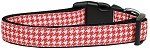 Red Houndstooth Nylon Dog Collar (Color/Size: Large)