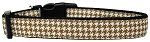 Brown Houndstooth Nylon Dog Collar (Color/Size: Large)