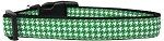 Emerald Green Houndstooth Nylon Dog Collar (Color/Size: Large)